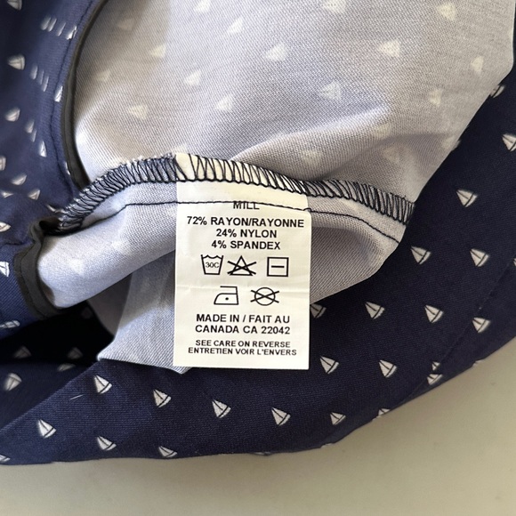 Margaret M Dark Blue Midi Skirt with Sailboat Pattern - Picture 8 of 9